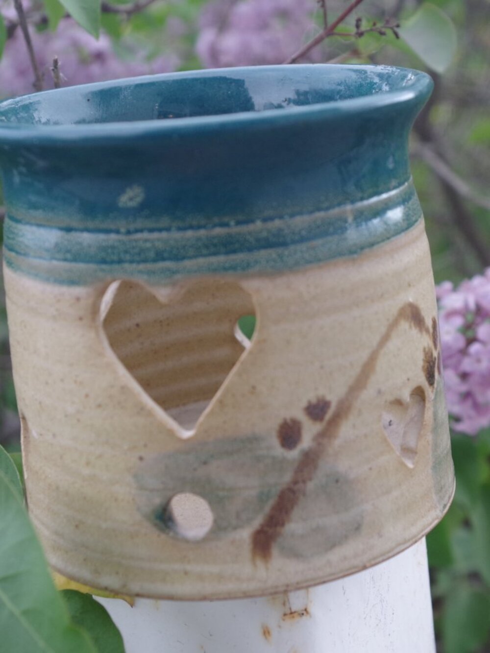 Art Studio Pottery Signged Candle Holder